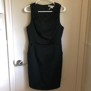 BCBG Black Fitted Dress with Shoulder Detail